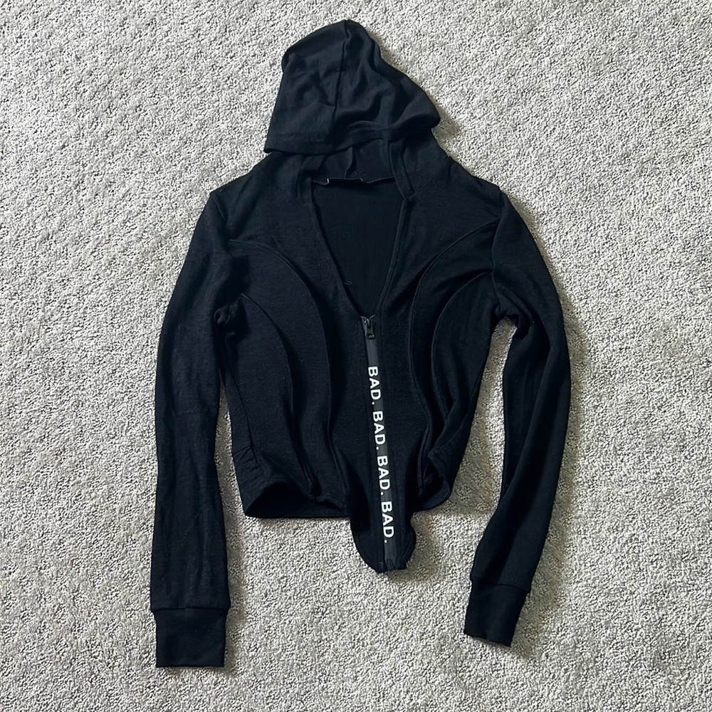 Bad society club black boning corset hoodie